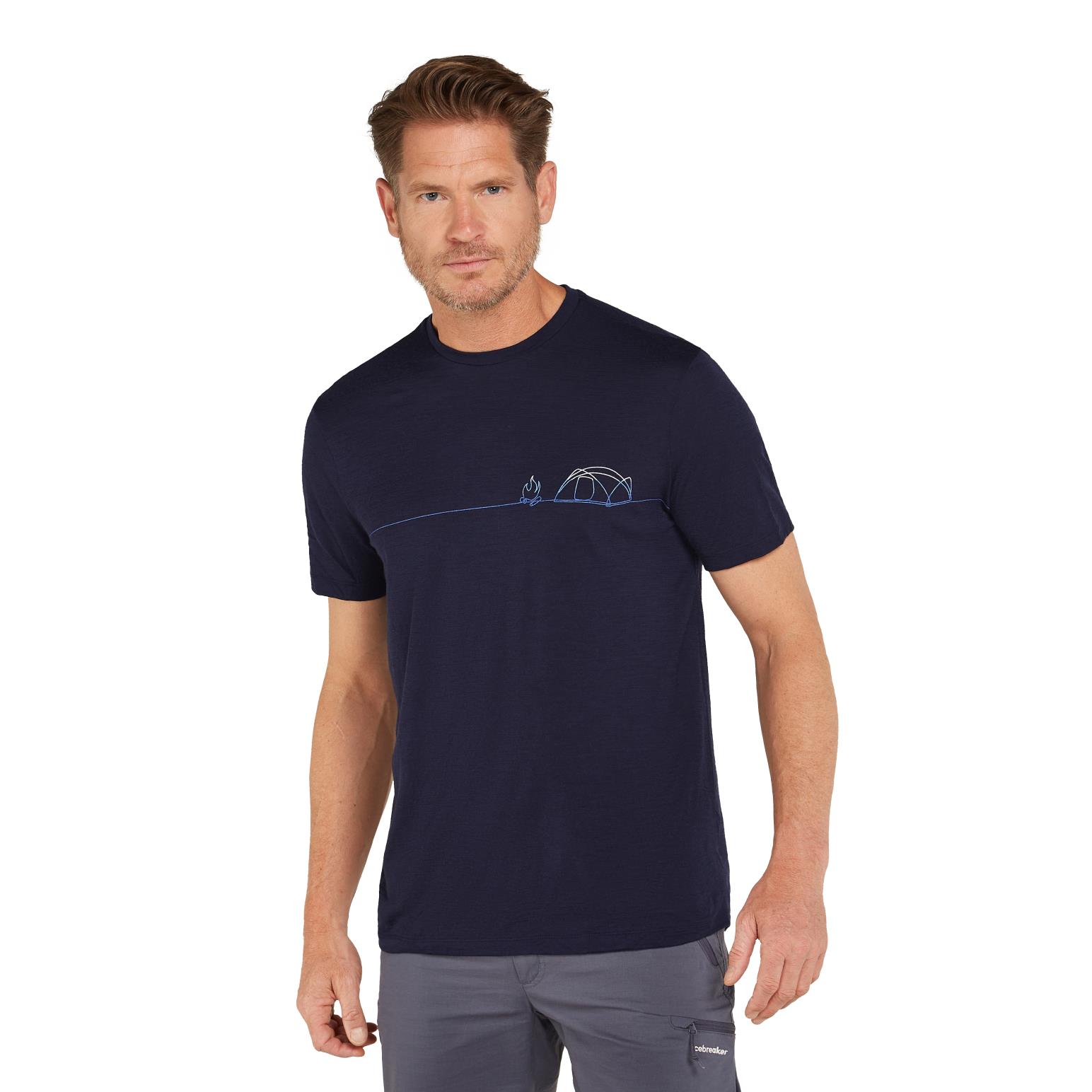 Icebreaker M Merino 150 Tech Lite SS Tee Single Line Camp